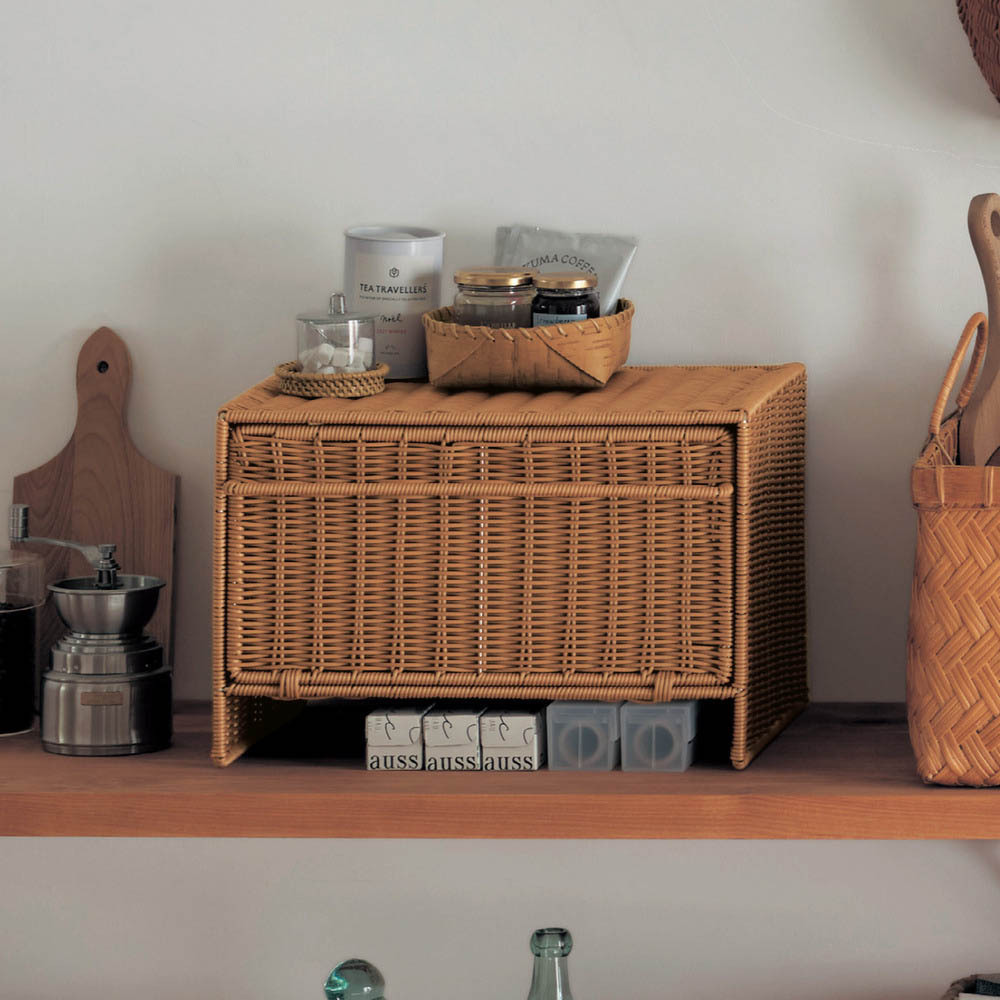 【ベルメゾン】洗えるラタン調ブレッドケース