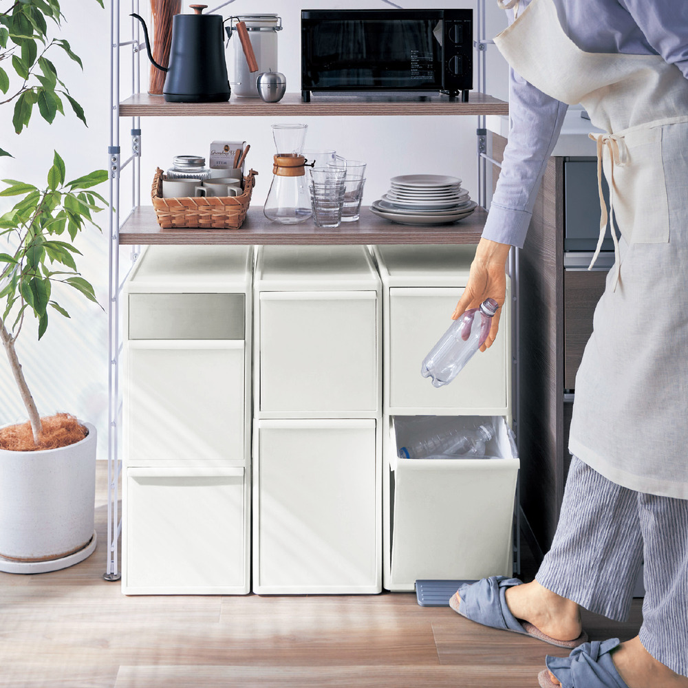 【BELLE MAISON DAYS】キッチンカウンター下縦型分別ダストボックス [日本製]