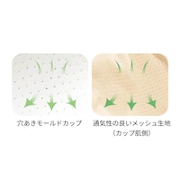 モールドカップは穴あき仕様で夏の蒸れにも対応
