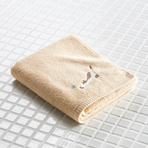 アニマル刺繍が可愛い速乾ふんわりタオル