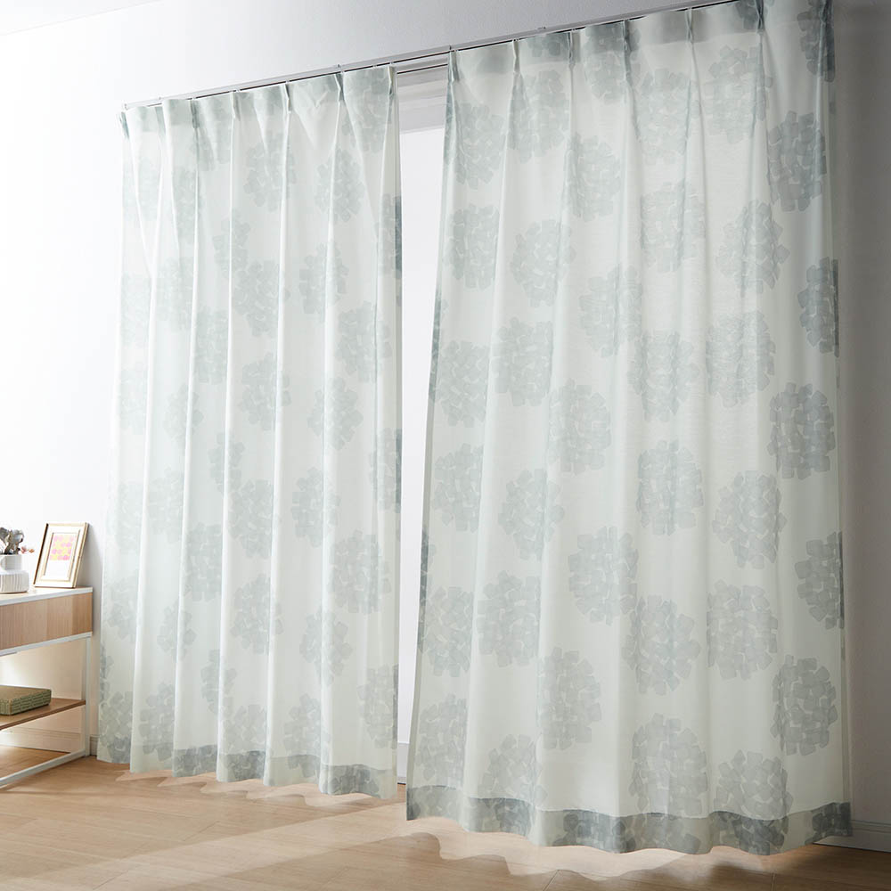 【ベルメゾン】北欧調デザインのUVカット・遮熱・遮像レースカーテン