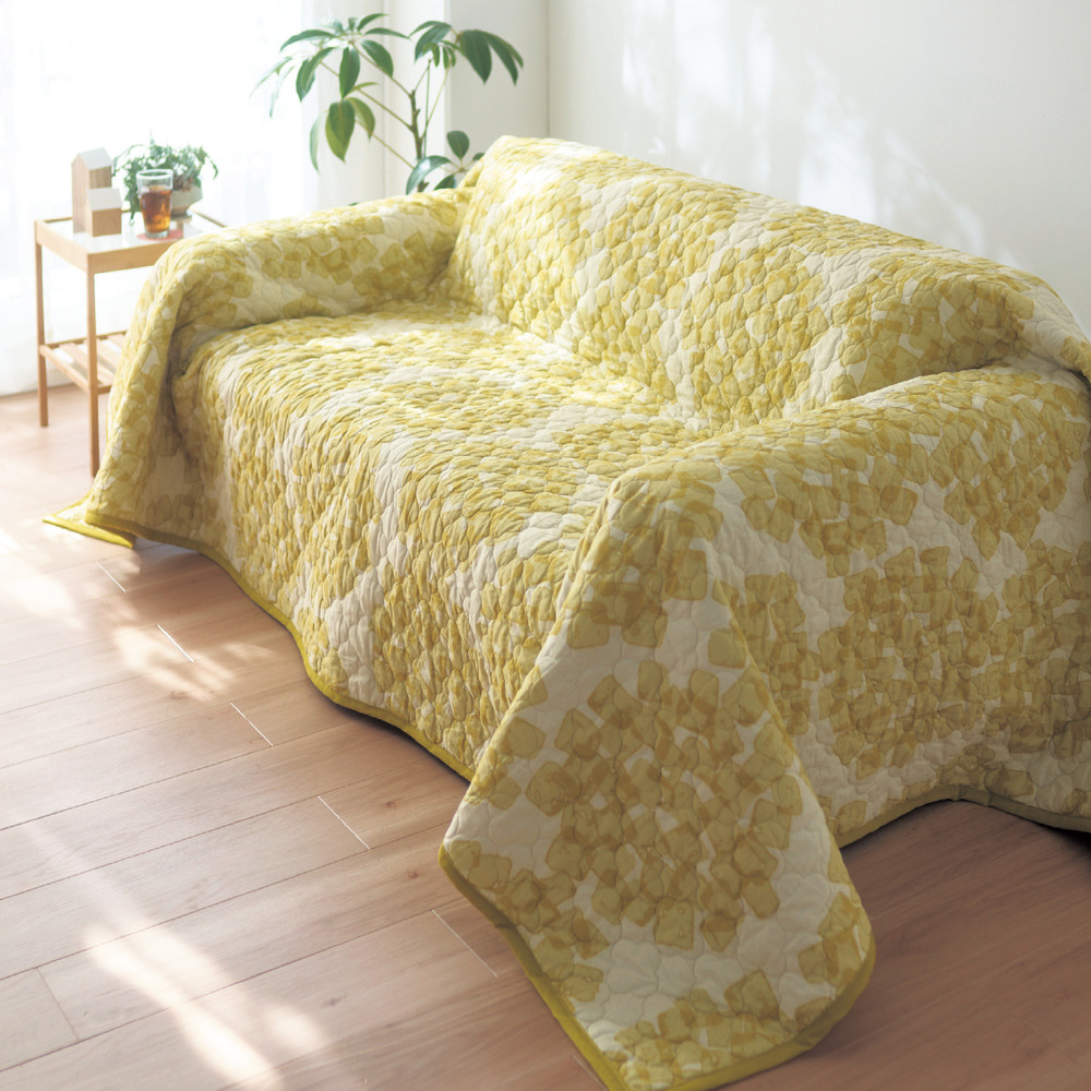 【ベルメゾン】綿素材を使った北欧調デザインのウォッシュキルトマルチカバー・ソファーカバー 【ベルメゾン】綿素材を使った北欧調デザインのウォッシュキルトマルチカバー・ソファーカバー