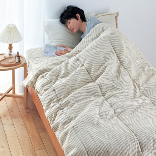 綿素材を使ったしゃりふわ楊柳のキルトケット
