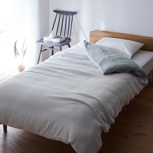 洗いをかけたやわらか綿素材のイブル風３重ガーゼ掛け布団カバー ＜シングル／セミダブル／ダブル＞