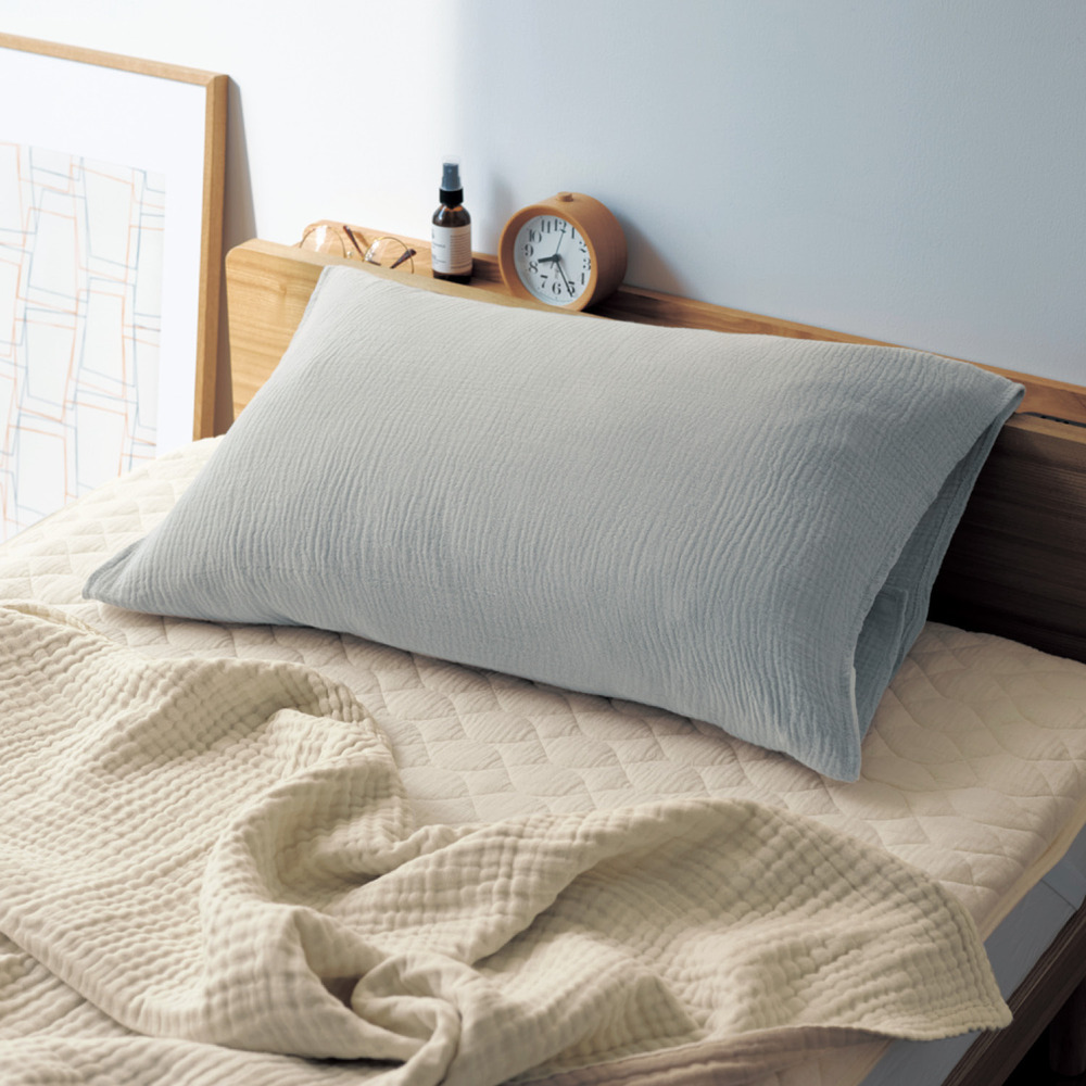 【BELLE MAISON DAYS】洗いをかけたやわらか綿素材のイブル風3重ガーゼの巻くだけ枕カバー 【BELLE MAISON DAYS】洗いをかけたやわらか綿素材のイブル風3重ガーゼの巻くだけ枕カバー