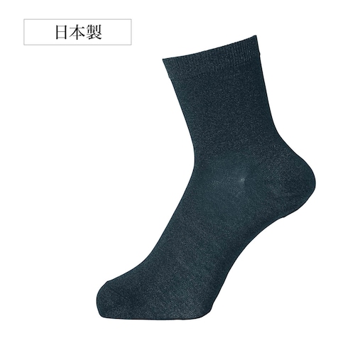 【クリアランス】【1回のみお届け】[シルバーブラック（ラメ調デザイン）] かかとシート付きソックス