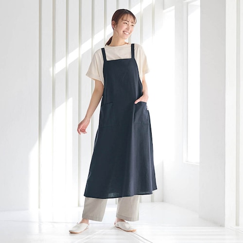 綿麻ワンピｰス風エプロン