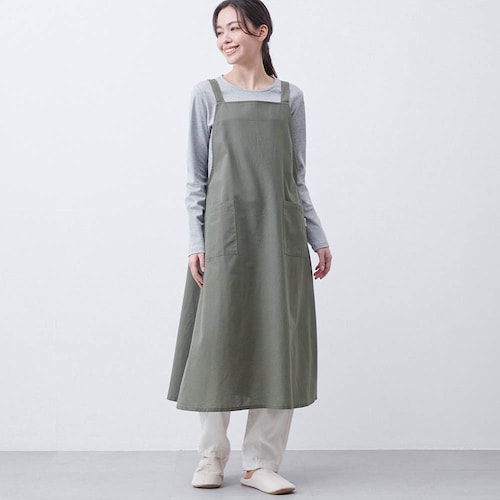 綿麻ワンピース風エプロン