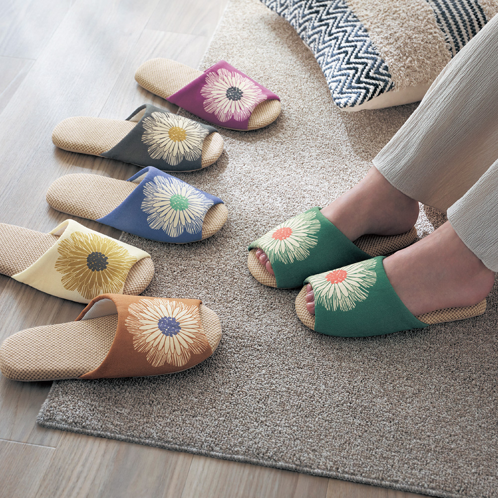 足裏サラっと気持ちいい洗える前あきスリッパ <S~Lサイズ>