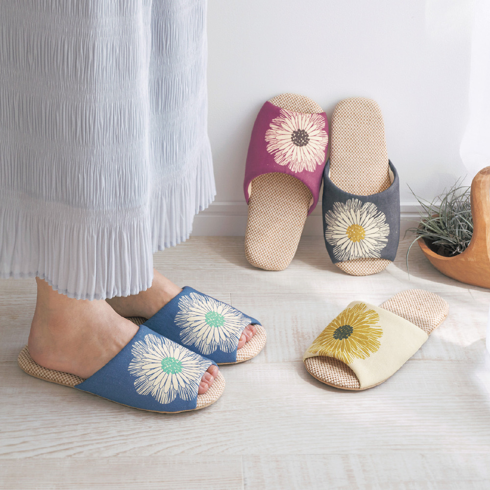 【ベルメゾン】足裏サラっと気持ちいい前あきスリッパ4足セット