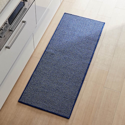 汚れが落ちやすい糸を使った細ボーダーキッチンマット