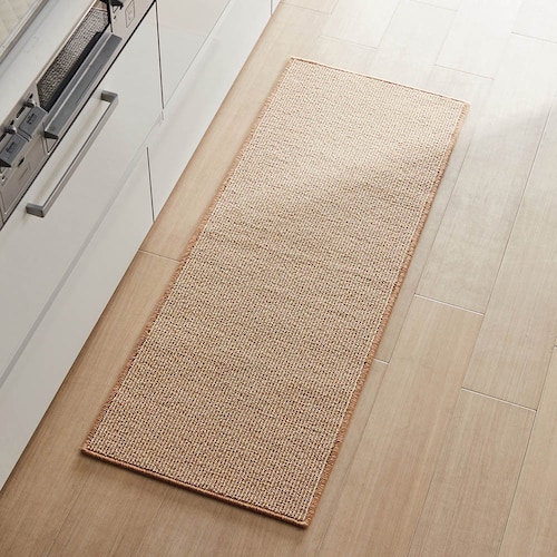 汚れが落ちやすい糸を使った細ボーダーキッチンマット