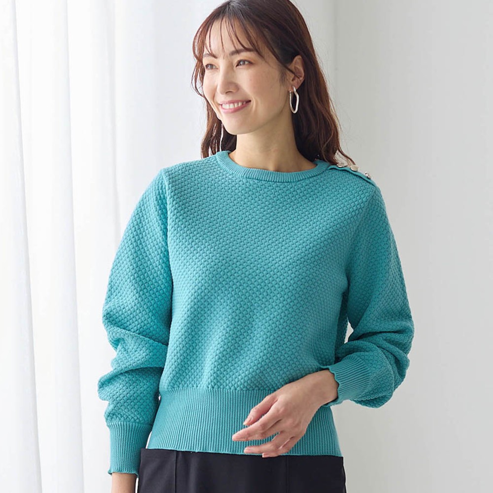 【スタイルノート/StyleNote】軽い着心地の肩ボタン使いニット