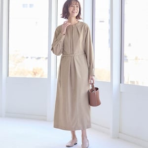 【スタイルノート/StyleNote】前開きが嬉しいスタンドネックワンピース