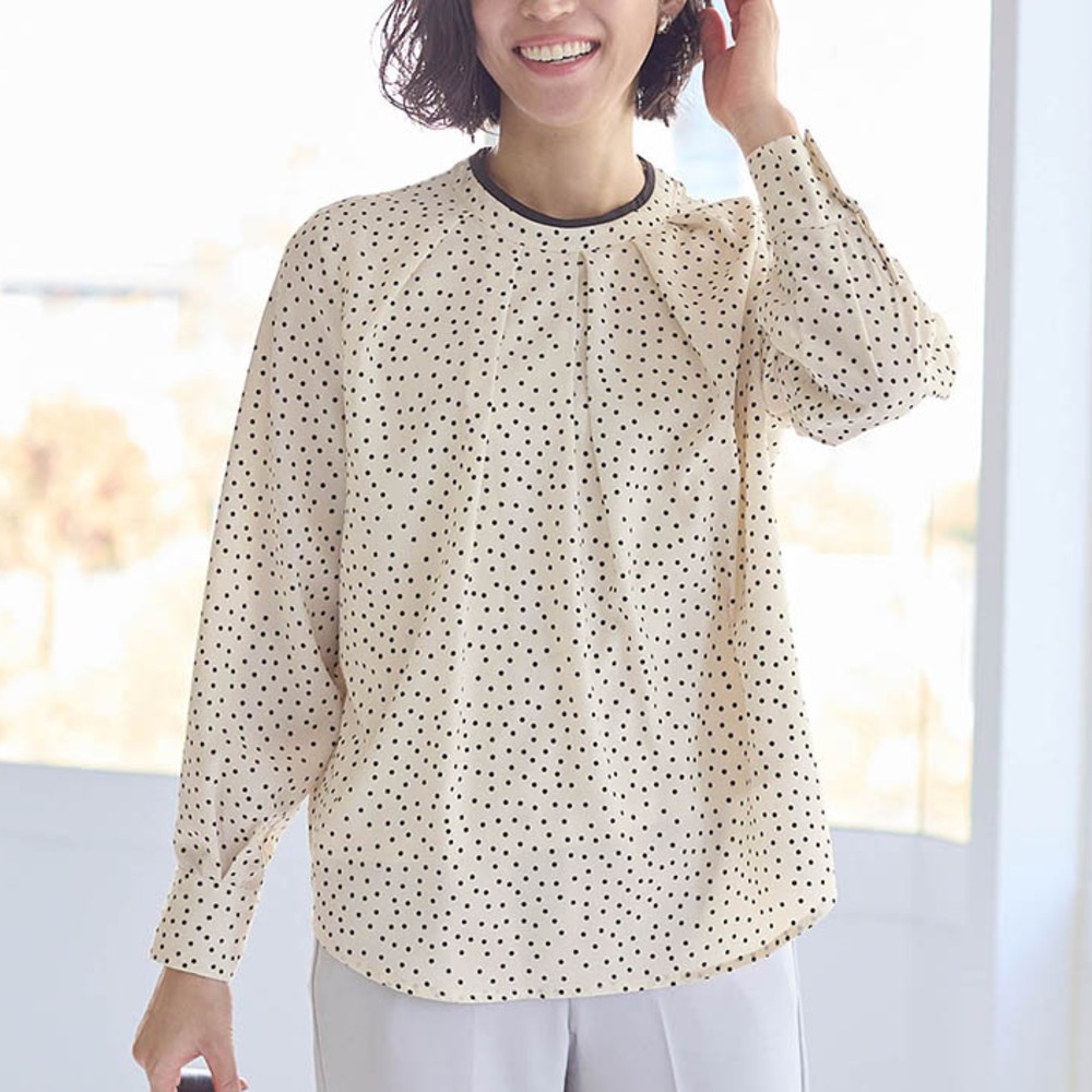 【スタイルノート/StyleNote】2WAYジョーゼットドットブラウス