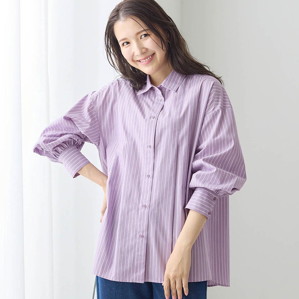 【スタイルノート/StyleNote】ラメストライプシャツチュニック