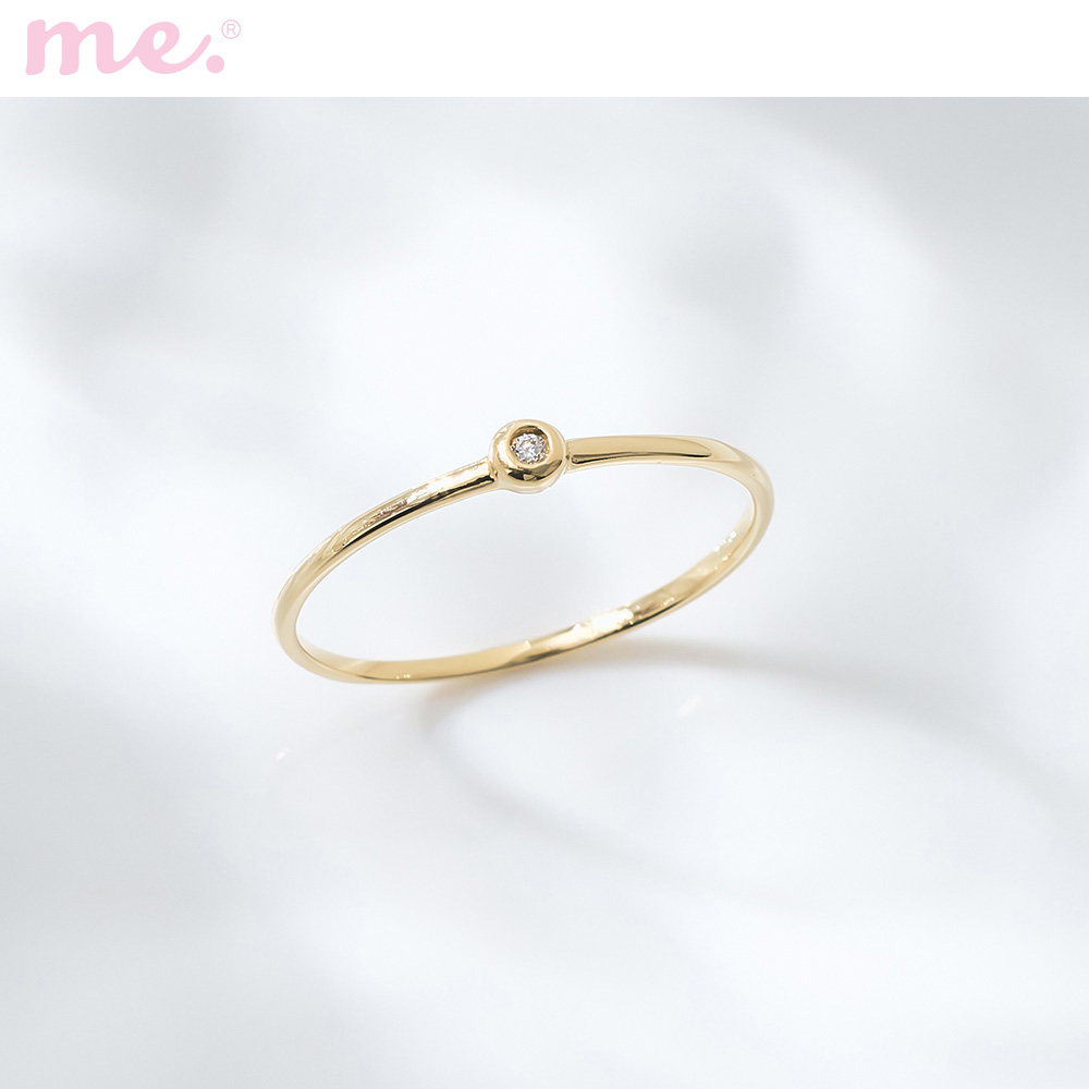 【ミー×ベルメゾン/me.×BELLE MAISON】【受注生産】18金1粒ダイヤリング【日本製】 【ミー×ベルメゾン/me.×BELLE MAISON】【受注生産】18金1粒ダイヤリング【日本製】
