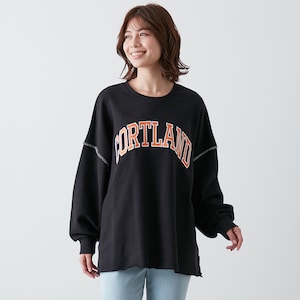 【ベルメゾン】コットン混カレッジ刺繍カットソーチュニック