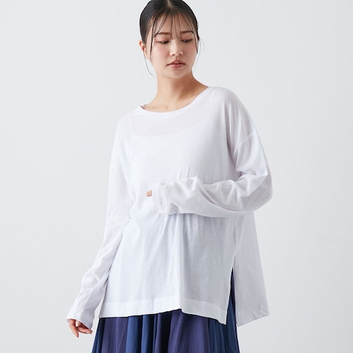 コットンシアー天竺ワイドロングTシャツ
