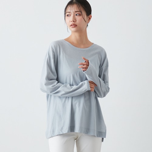 コットンシアー天竺ワイドロングTシャツ