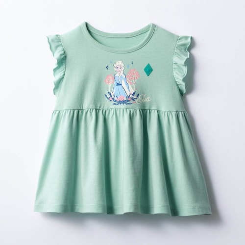 名札ココ袖フリル付きフレアTシャツ（選べるキャラクター）