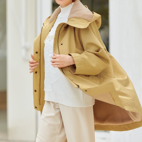 裏ボア使いフーディコート