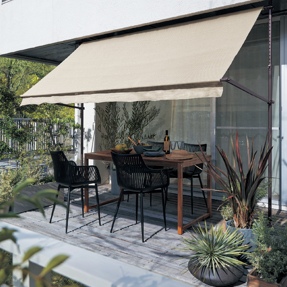 【ベルメゾン】風や光を取り込む突っ張りオーニング