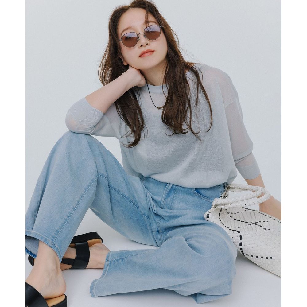 【オンワード樫山】【UNFILO/アンフィーロ】撥水カーブワイドデニム