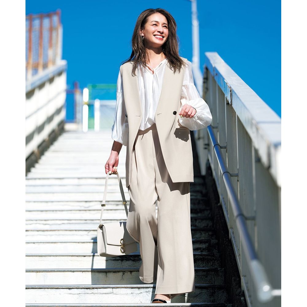 【オンワード樫山】【UNFILO/アンフィーロ】BEAUTYMOVEタックワイドパンツ