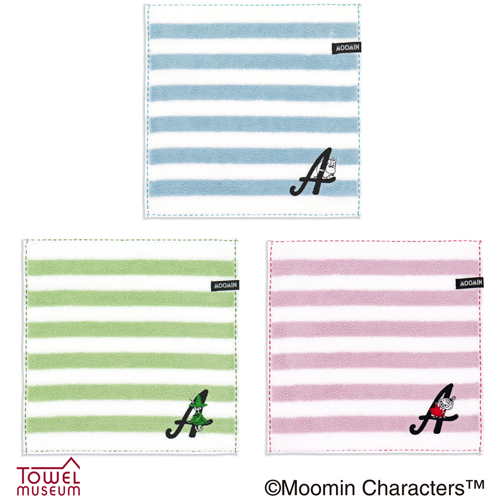 【ムーミン/MOOMIN】イニシャルステッチ タオルハンカチ「ムーミン」