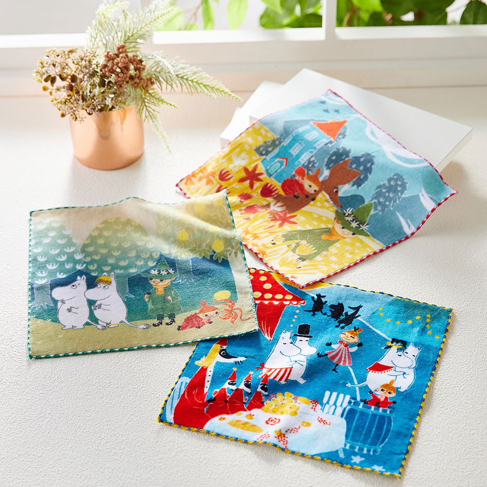 【ムーミン/MOOMIN】絵画のようなデザインのミニタオル「ムーミン」