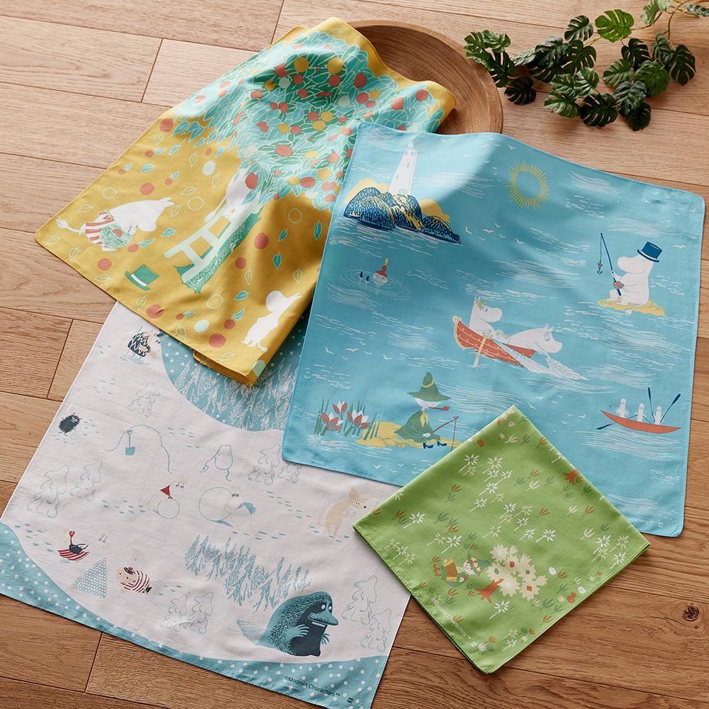 【ムーミン/MOOMIN】絵画のようなデザインのハンカチ「ムーミン」