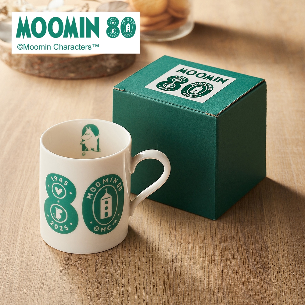 【ムーミン/MOOMIN】【80周年デザイン】グリーンロゴのマグカップ「ムーミン」 【ムーミン/MOOMIN】【80周年デザイン】グリーンロゴのマグカップ「ムーミン」
