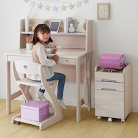 パープル/デスク＋ワゴン　※学習チェアは別売りです。