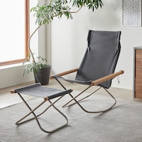 別売りのオットマン使用時/グレー×ナチュラル