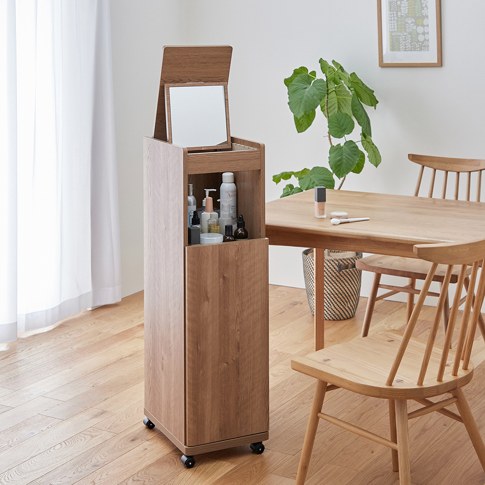 【ベルメゾン】コンパクトで大容量コスメ収納ドレッサー