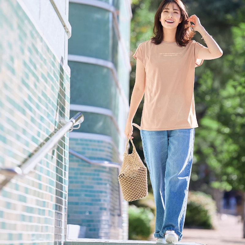 汗ジミが気にならないからのびのび動ける、フレンチスリーブTシャツ