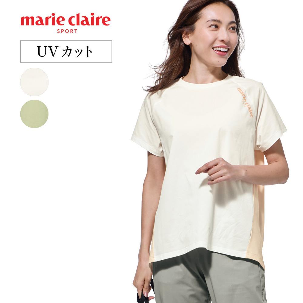 【マリ・クレール スポール/marie claire SPORT】異素材切り替えチュニック