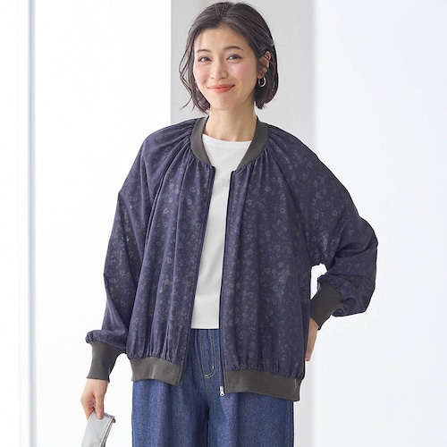 シフォン重ね柄ブルゾン