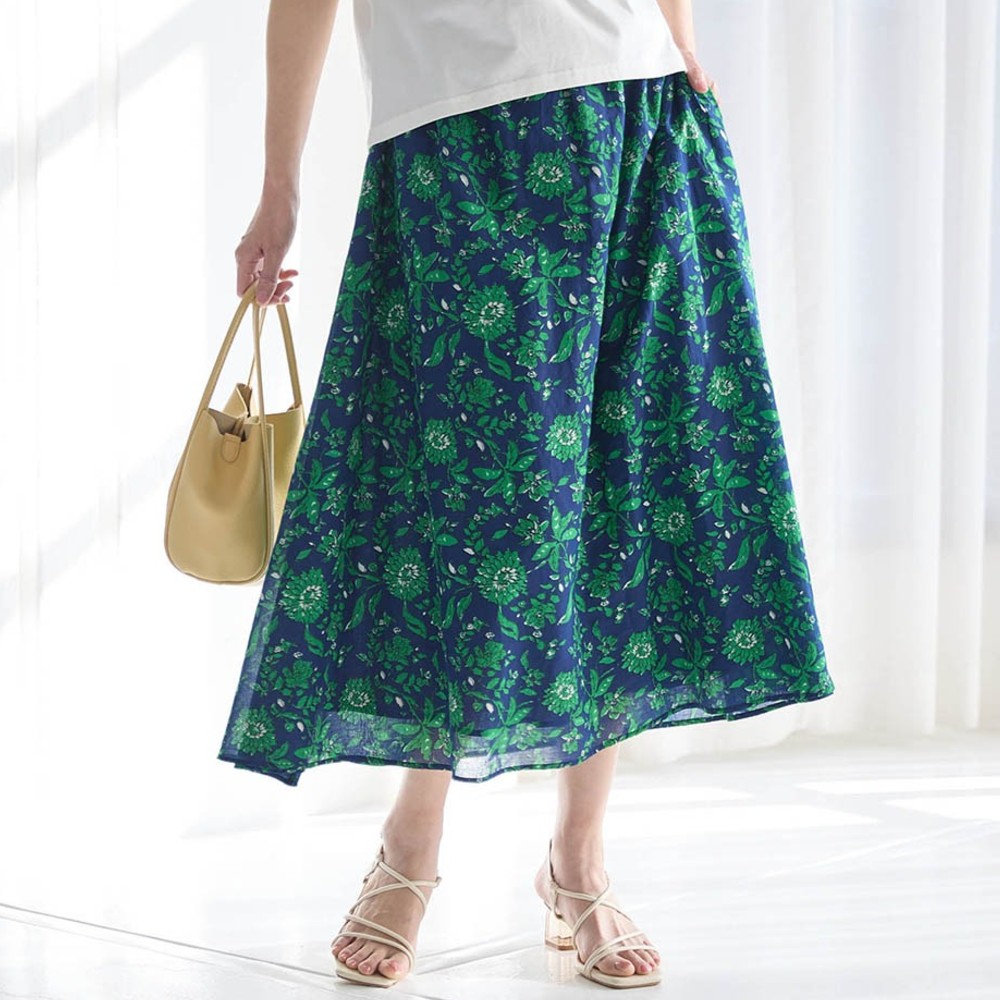 【ラ・フィット/la*fite】プリントコットンスカート