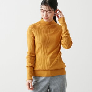 【ベルメゾン】綿素材の編地切替ニット