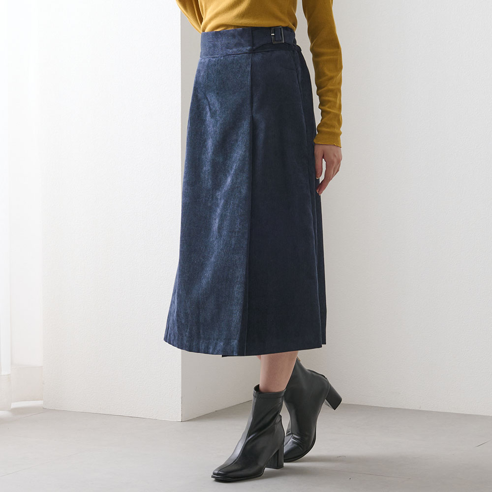 【ベルメゾン】コーデュロイフレアスカート