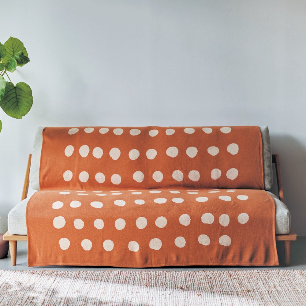 【ベルメゾン】アートのようなコットンブランケット