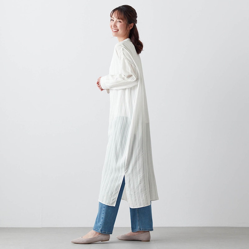 モデル身長173cm／M※写真は撮影用のため着丈+10cmになります。