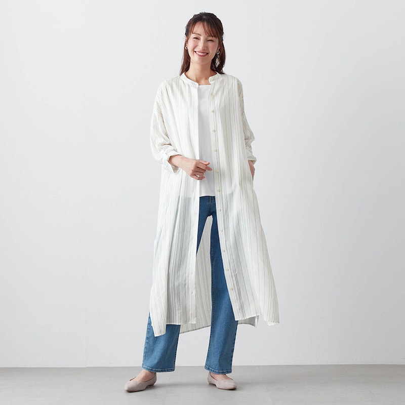 モデル身長173cm／M※写真は撮影用のため着丈+10cmになります。