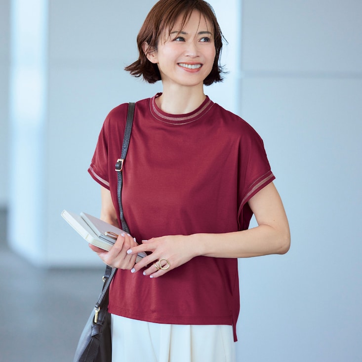 【新色追加】 大人のシアー切替えTシャツ【日本製】
