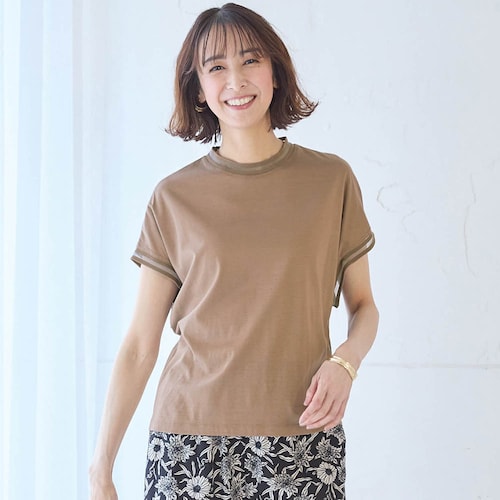 大人のシアー切替えTシャツ【日本製】