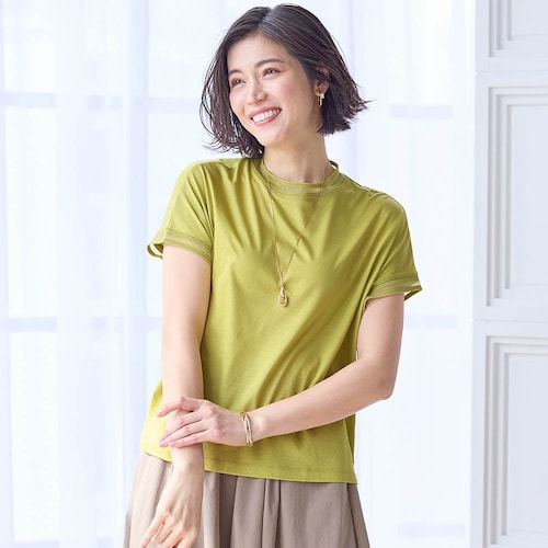 大人のシアー切替えTシャツ【日本製】