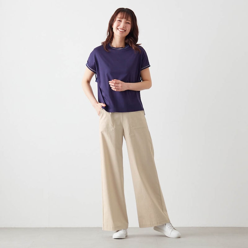 モデル身長173cm／M　※写真は撮影用のため股下＋8cmになります。