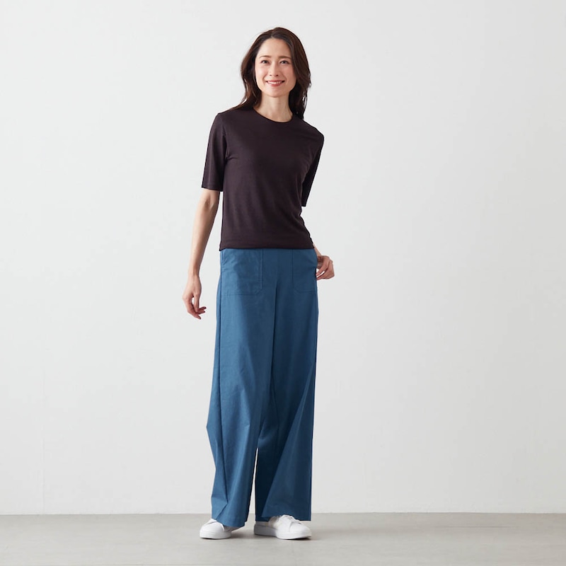 モデル身長170cm／M　※写真は撮影用のため股下＋8cmになります。